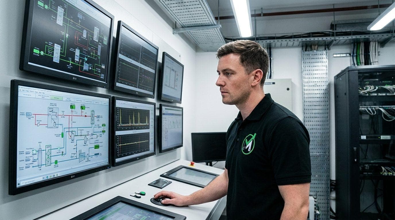 Operator monitoring building system interfaces on multiple screens