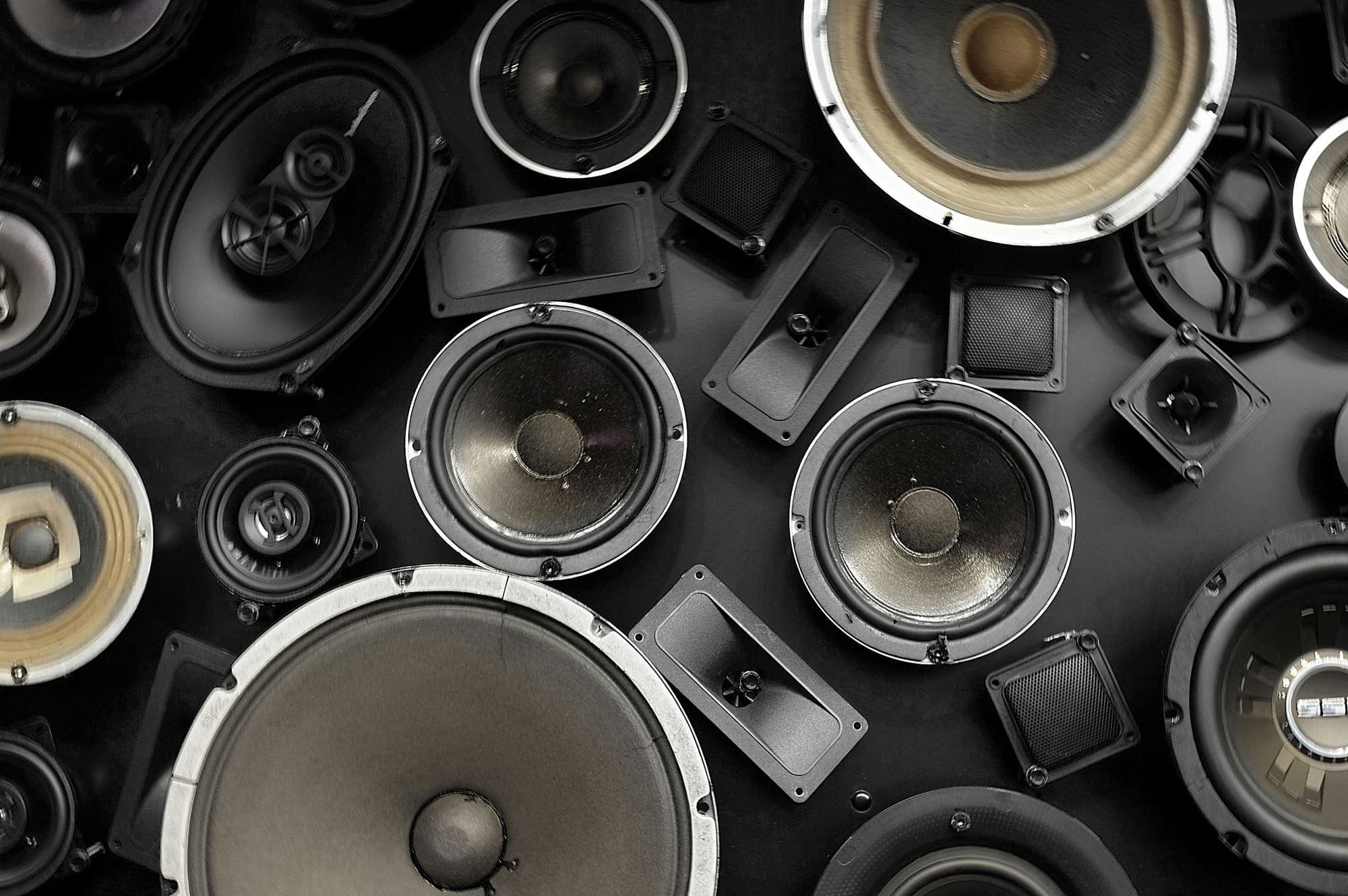 Wall-mounted loudspeakers in a commercial training room
